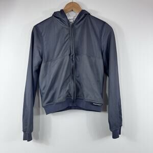 New Balance Women’s Mesh Jacket Hoodie Zip Up Gray Medium Running Biking Outdoor